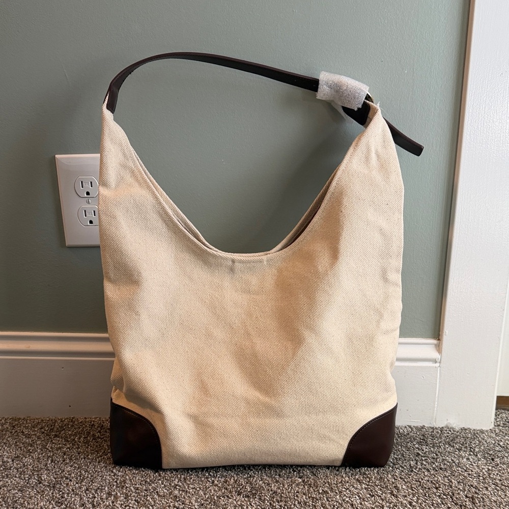 NWT Anthropologie The Love Knot Slouchy Bag, Canvas Buckle Edition